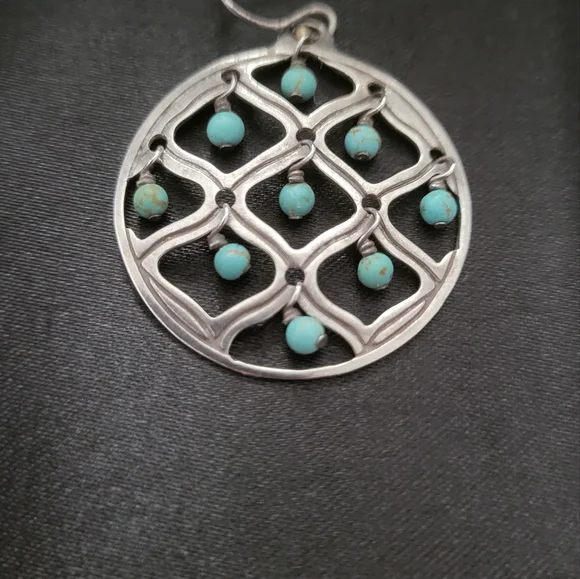 Silpada hoop earring with turquoise beads (1) - Picture 2 of 5